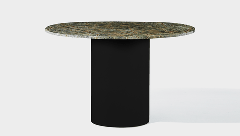 reddie-raw round 100dia x 75H *cm / Stone~Forest Green / Metal~Black Dora Drum Table Round - Marble