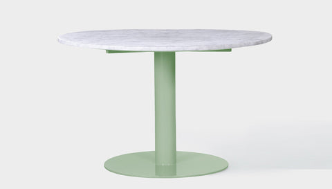 reddie-raw round 100dia x 75H *cm / Stone~White Veined Marble / Metal~Mint Bob Pedestal Table - Marble