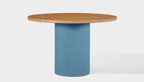 reddie-raw round 100dia x 75H *cm / Wood Teak~Natural / Metal~Blue Dora Drum Table Round- Wood