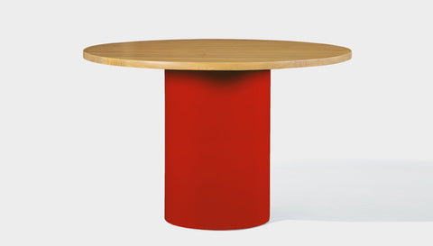 reddie-raw round 100dia x 75H *cm / Wood Teak~Oak / Metal~Red Dora Drum Table Round- Wood