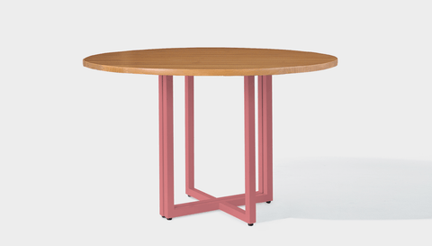 reddie-raw round 120dia x 75 H *cm / Wood Teak~Natural / Metal~Pink Suzy Table Round - Wood