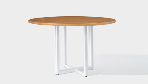 reddie-raw round 120dia x 75 H *cm / Wood Teak~Natural / Metal~White Suzy Table Round - Wood
