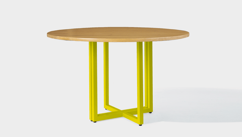 reddie-raw round 120dia x 75 H *cm / Wood Teak~Oak / Metal~Yellow Suzy Table Round - Wood