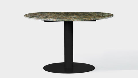 reddie-raw round 120dia x 75H *cm / Stone~White Veined Marble / Metal~Black Bob Pedestal Table - Marble