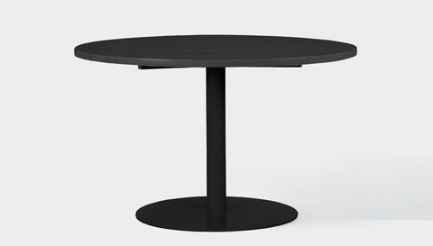 reddie-raw round 120dia x 75H *cm / Wood Teak~Black / Metal~Black Bob Pedestal Table - Wood
