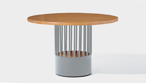 reddie-raw round 120dia x 75H *cm / Wood Teak~Natural / Metal~Grey Willy Cage Table - Wood