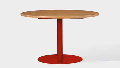 reddie-raw round 120dia x 75H *cm / Wood Teak~Natural / Metal~Red Bob Pedestal Table - Wood