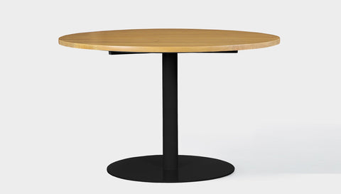 reddie-raw round 120dia x 75H *cm / Wood Teak~Oak / Metal~Black Bob Pedestal Table - Wood