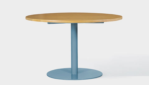 reddie-raw round 120dia x 75H *cm / Wood Teak~Oak / Metal~Blue Bob Pedestal Table - Wood