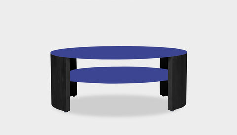 reddie-raw round coffee table 90 dia x 35H (cm*) / Metal~Navy / Wood Teak~Black Andi Coffee Table Round