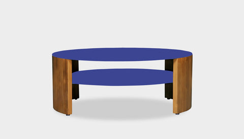 reddie-raw round coffee table 90 dia x 35H (cm*) / Metal~Navy / Wood Teak~Natural Andi Coffee Table Round