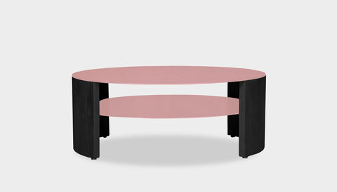 reddie-raw round coffee table 90 dia x 35H (cm*) / Metal~Pink / Wood Teak~Black Andi Coffee Table Round