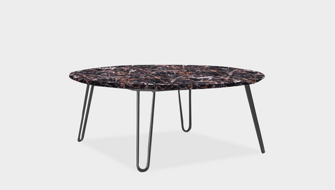 reddie-raw round coffee table 90dia x 35H *cm / Stone~Black Veined Marble / Metal~Grey Willy Coffee Table Round