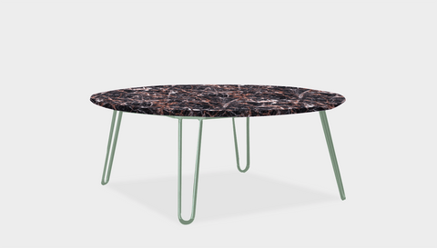 reddie-raw round coffee table 90dia x 35H *cm / Stone~Black Veined Marble / Metal~Mint Willy Coffee Table Round