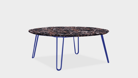 reddie-raw round coffee table 90dia x 35H *cm / Stone~Black Veined Marble / Metal~Navy Willy Coffee Table Round