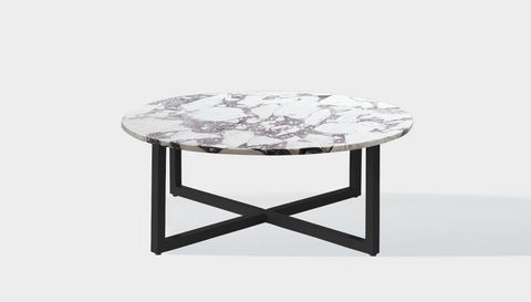 reddie-raw round coffee table 90dia x 35H *cm / Stone~Calacatta Viola / Metal~Black Suzy Coffee Table Round