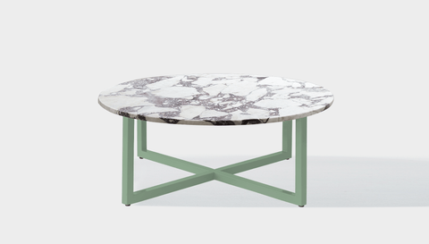 reddie-raw round coffee table 90dia x 35H *cm / Stone~Calacatta Viola / Metal~Mint Suzy Coffee Table Round