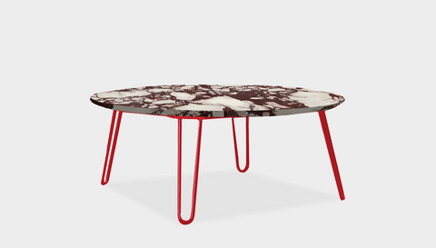 reddie-raw round coffee table 90dia x 35H *cm / Stone~Calacatta Viola / Metal~Red Willy Coffee Table Round