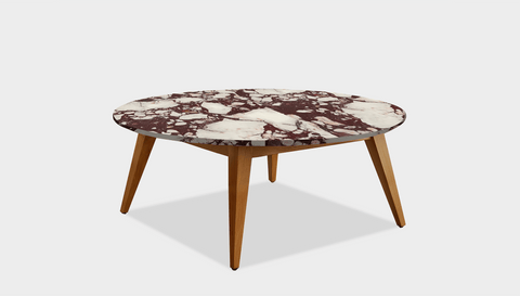 reddie-raw round coffee table 90dia x 35H *cm / Stone~Calacatta Viola / Wood Teak~Natural Vinny Coffee Table Round