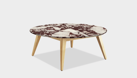 reddie-raw round coffee table 90dia x 35H *cm / Stone~Calacatta Viola / Wood Teak~Oak Vinny Coffee Table Round