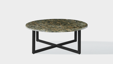 reddie-raw round coffee table 90dia x 35H *cm / Stone~Forest Green / Metal~Black Suzy Coffee Table Round