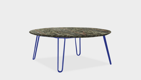 reddie-raw round coffee table 90dia x 35H *cm / Stone~Forest Green / Metal~Navy Willy Coffee Table Round