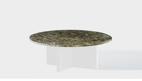 reddie-raw round coffee table 90dia x 35H *cm / Stone~Forest Green / Metal~White Bob Coffee Table Round