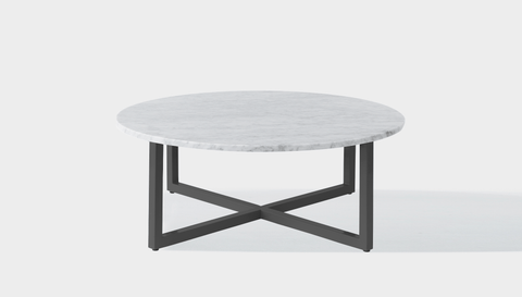 reddie-raw round coffee table 90dia x 35H *cm / Stone~White Veined Marble / Metal~Grey Suzy Coffee Table Round