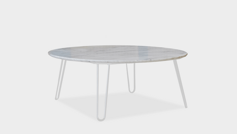 reddie-raw round coffee table 90dia x 35H *cm / Stone~White Veined Marble / Metal~White Willy Coffee Table Round