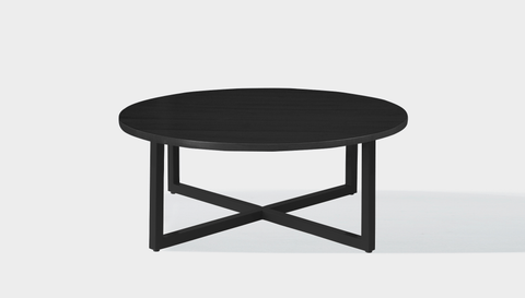 reddie-raw round coffee table 90dia x 35H *cm / Wood Teak~Black / Metal~Black Suzy Coffee Table Round