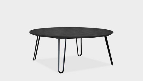 reddie-raw round coffee table 90dia x 35H *cm / Wood Teak~Black / Metal~Black Willy Coffee Table Round