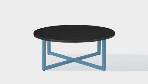 reddie-raw round coffee table 90dia x 35H *cm / Wood Teak~Black / Metal~Blue Suzy Coffee Table Round