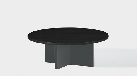 reddie-raw round coffee table 90dia x 35H *cm / Wood Teak~Black / Metal~Grey Bob Coffee Table Round