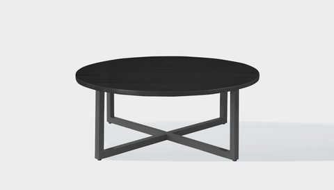 reddie-raw round coffee table 90dia x 35H *cm / Wood Teak~Black / Metal~Grey Suzy Coffee Table Round