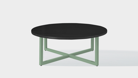 reddie-raw round coffee table 90dia x 35H *cm / Wood Teak~Black / Metal~Mint Suzy Coffee Table Round