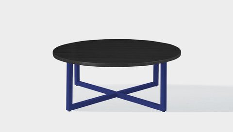 reddie-raw round coffee table 90dia x 35H *cm / Wood Teak~Black / Metal~Navy Suzy Coffee Table Round