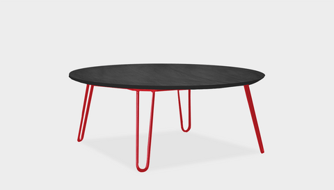 reddie-raw round coffee table 90dia x 35H *cm / Wood Teak~Black / Metal~Red Willy Coffee Table Round