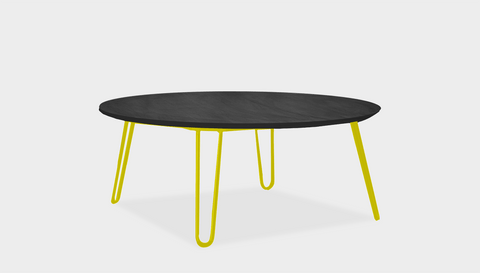 reddie-raw round coffee table 90dia x 35H *cm / Wood Teak~Black / Metal~Yellow Willy Coffee Table Round
