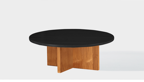 reddie-raw round coffee table 90dia x 35H *cm / Wood Teak~Black / Wood Teak~Natural Bob Coffee Table Round