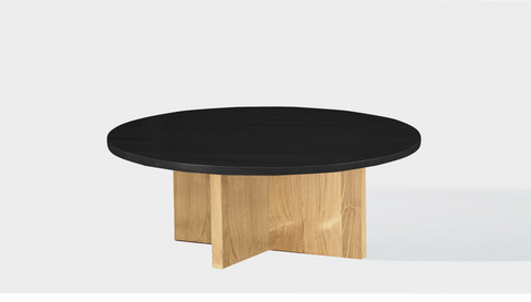 reddie-raw round coffee table 90dia x 35H *cm / Wood Teak~Black / Wood Teak~Oak Bob Coffee Table Round