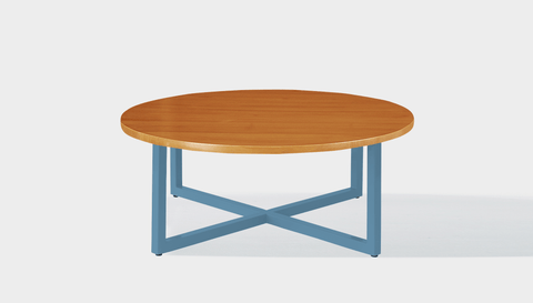 reddie-raw round coffee table 90dia x 35H *cm / Wood Teak~Natural / Metal~Blue Suzy Coffee Table Round