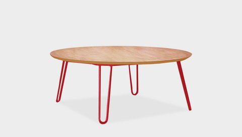 reddie-raw round coffee table 90dia x 35H *cm / Wood Teak~Oak / Metal~Red Willy Coffee Table Round