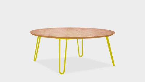 reddie-raw round coffee table 90dia x 35H *cm / Wood Teak~Oak / Metal~Yellow Willy Coffee Table Round