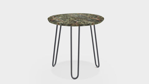 reddie-raw round side table 35dia x 45H *cm / Stone~Forest Green / Metal~Grey Willy Side Table Round