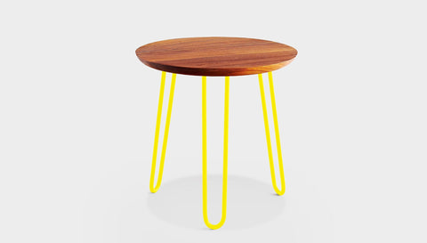 reddie-raw round side table 35dia x 45H *cm / Wood Teak~Natural / Metal~Yellow Willy Side Table Round