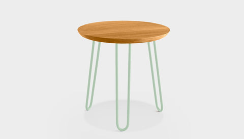 reddie-raw round side table 35dia x 45H *cm / Wood Teak~Oak / Metal~Mint Willy Side Table Round