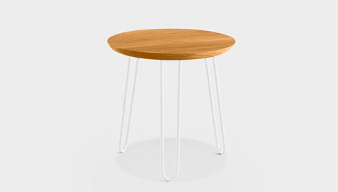 reddie-raw round side table 35dia x 45H *cm / Wood Teak~Oak / Metal~White Willy Side Table Round