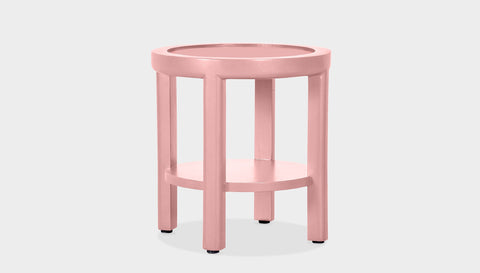 reddie-raw round side table 45 dia x 45 H (*cm) / No Stone / Lacquer~Pink Rita Side Table
