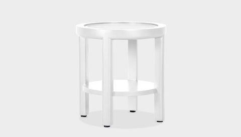 reddie-raw round side table 45 dia x 45 H (*cm) / No Stone / Lacquer~White Rita Side Table
