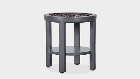 reddie-raw round side table 45 dia x 45 H (*cm) / Stone~Black Veined Marble / Lacquer~Grey Rita Side Table